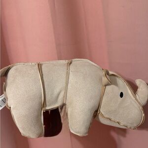 Charming Cream Rhino Accent Pillow
